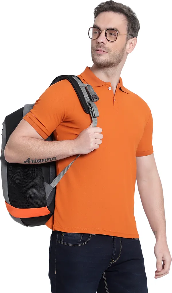 Orange_Poly_Cotton_Solid_T-Shirt_For_Men