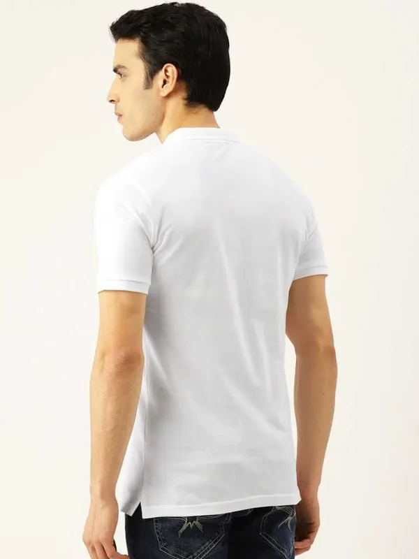 White_Poly_Cotton_Solid_T-Shirt_For_Men