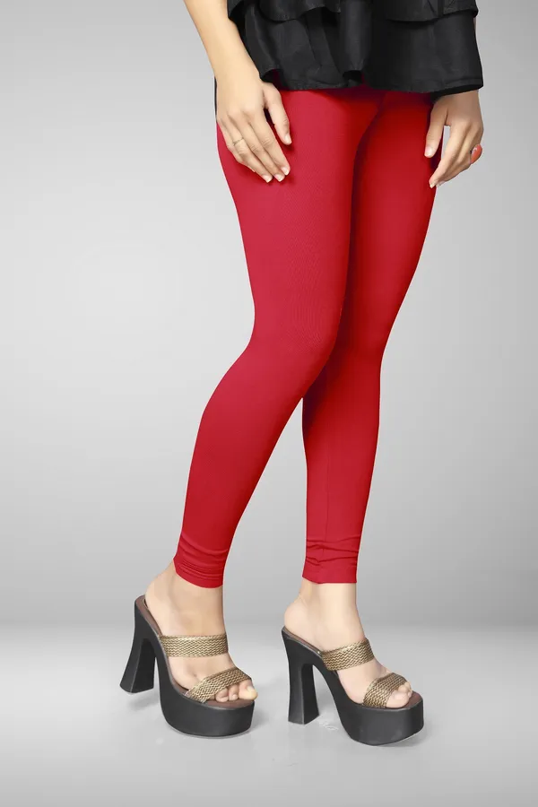 Red_Cotton_Blend_Solid_Elastic_Casual_Leggings_For_Women_&_Girl
