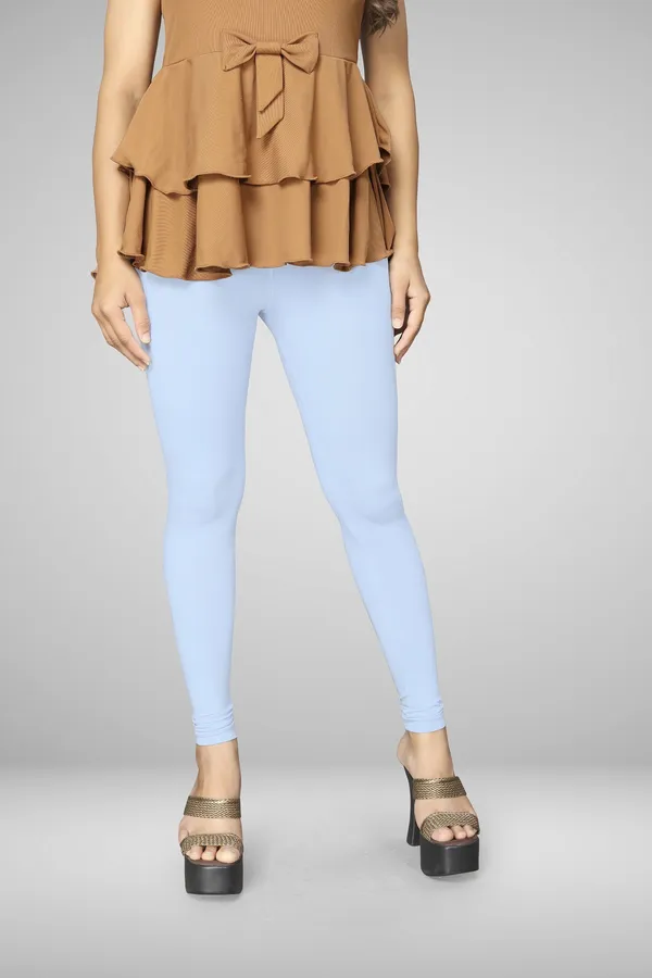Light_Blue_Cotton_Blend_Solid_Elastic_Casual_Leggings_For_Women_&_Girl