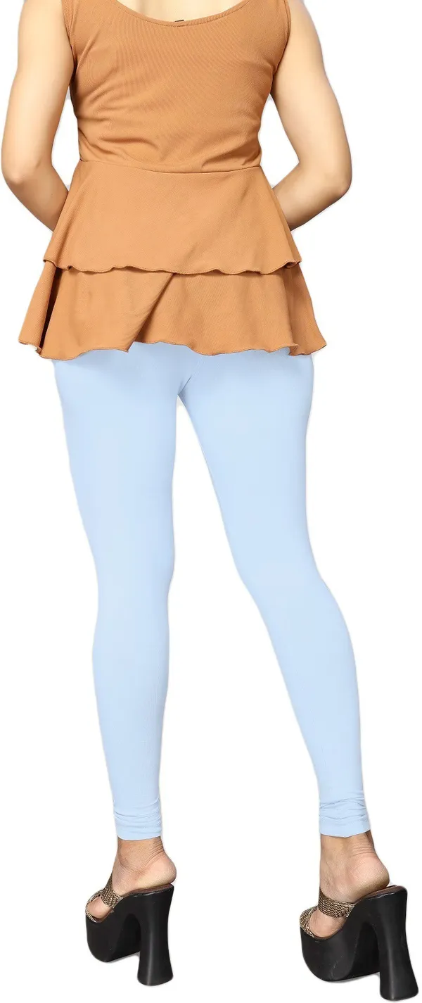 Light_Blue_Cotton_Blend_Solid_Elastic_Casual_Leggings_For_Women_&_Girl