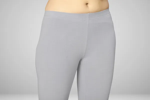 Grey_Cotton_Blend_Solid_Elastic_Casual_Leggings_For_Women_&_Girl