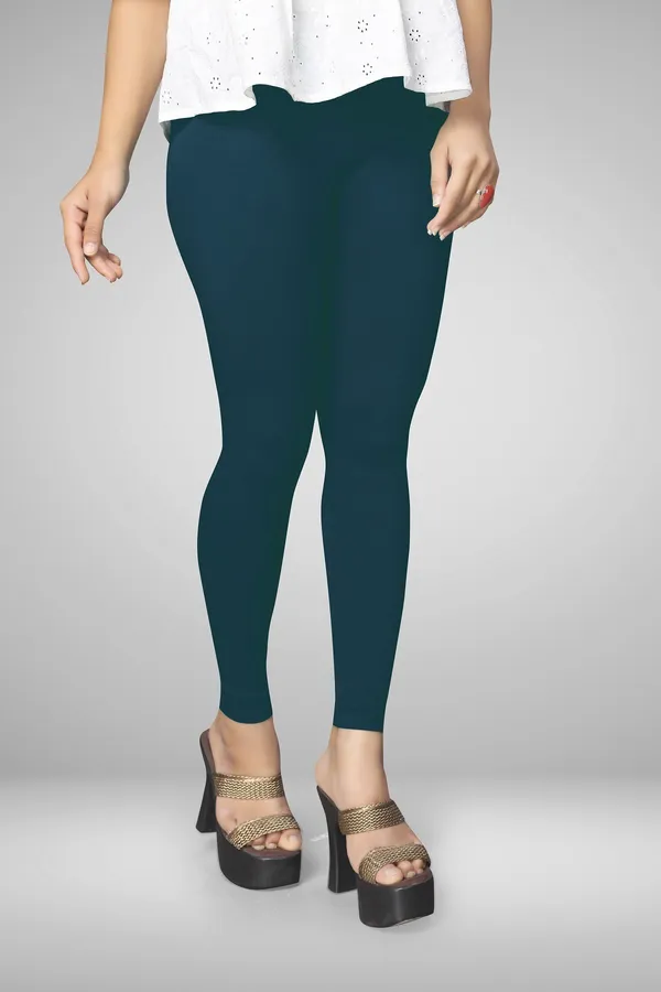 Dark_Blue_Cotton_Blend_Solid_Elastic_Casual_Leggings_For_Women_&_Girl