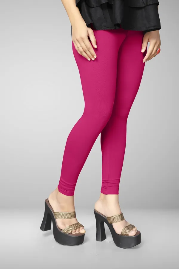 Deep_Pink_Cotton_Blend_Solid_Elastic_Casual_Leggings_For_Women_&_Girl