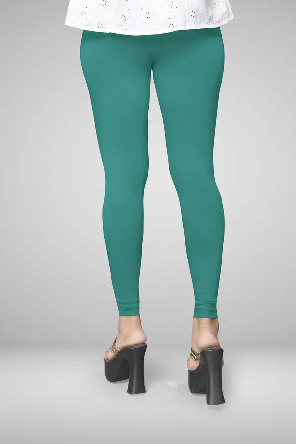 Green_Cotton_Blend_Solid_Elastic_Casual_Leggings_For_Women_&_Girl