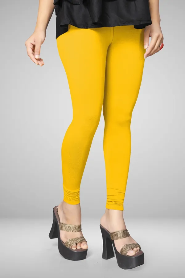 Yellow_Cotton_Blend_Solid_Elastic_Casual_Leggings_For_Women_&_Girl