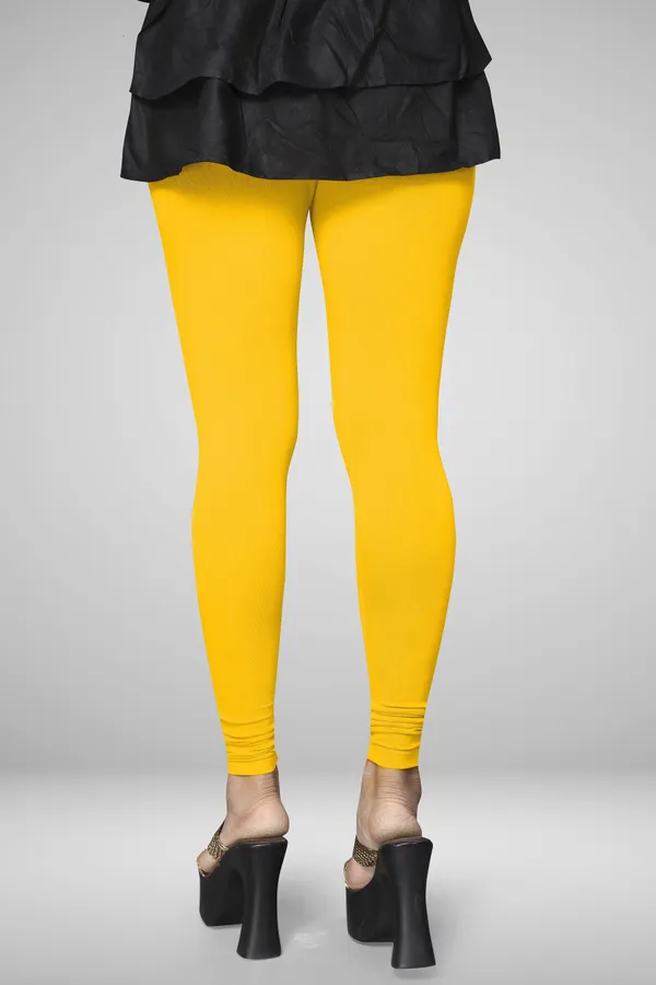Yellow_Cotton_Blend_Solid_Elastic_Casual_Leggings_For_Women_&_Girl