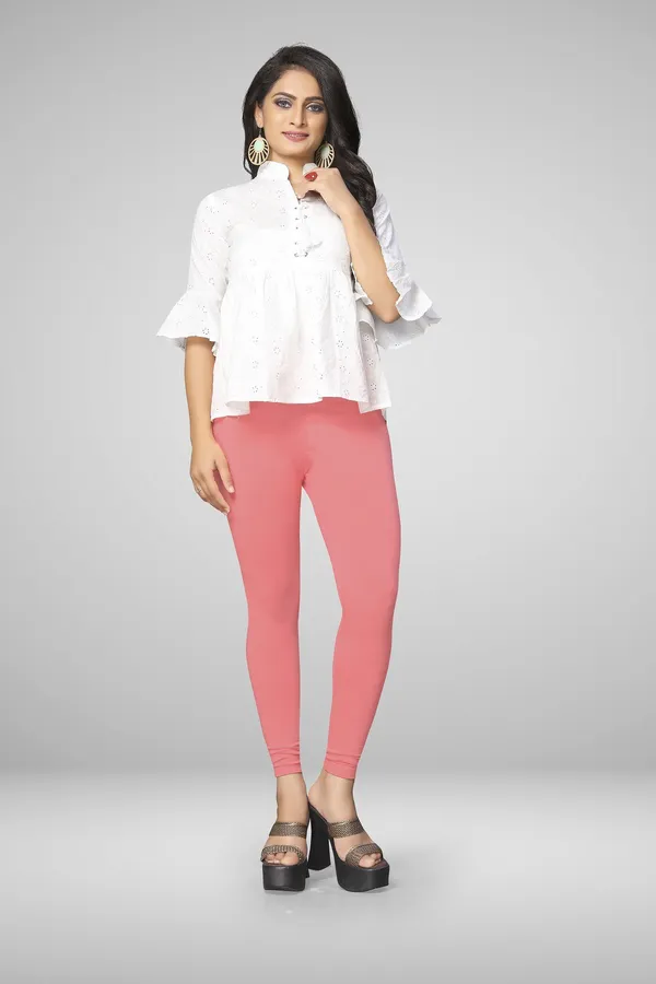 Light_Pink_Cotton_Blend_Solid_Elastic_Casual_Leggings_For_Women_&_Girl