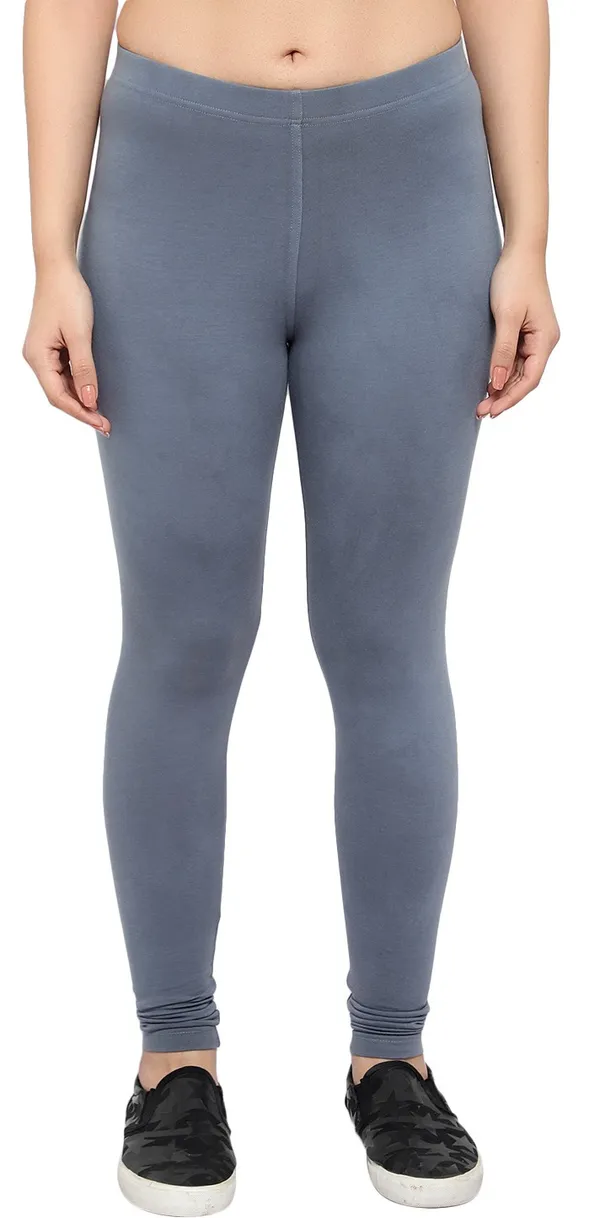 Grey_Cotton_Blend_Solid_Elastic_Casual_Leggings_For_Women_&_Girl