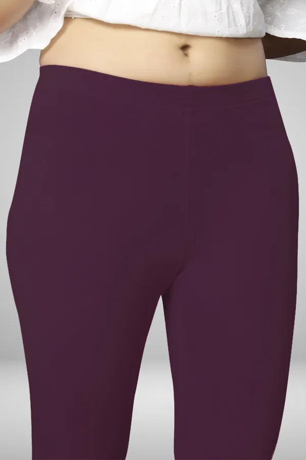 Purple_Cotton_Blend_Solid_Elastic_Casual_Leggings_For_Women_&_Girl