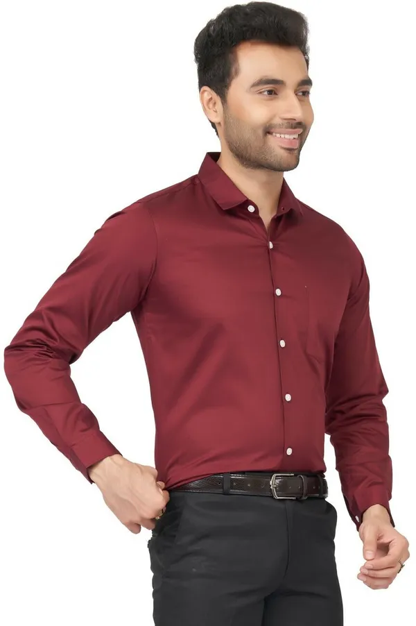Maroon_Satin_Solid_Shirt_For_Men