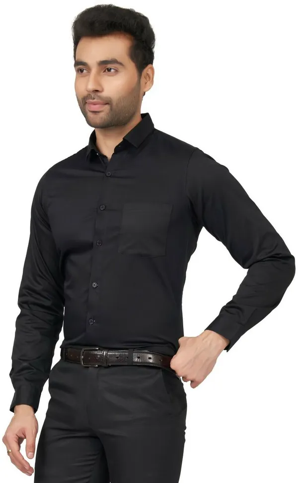 Black_Satin_Solid_Shirt_For_Men