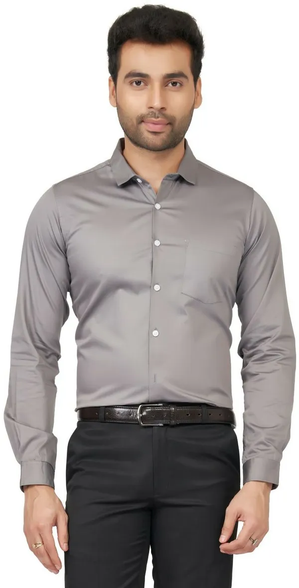 Grey_Satin_Solid_Shirt_For_Men