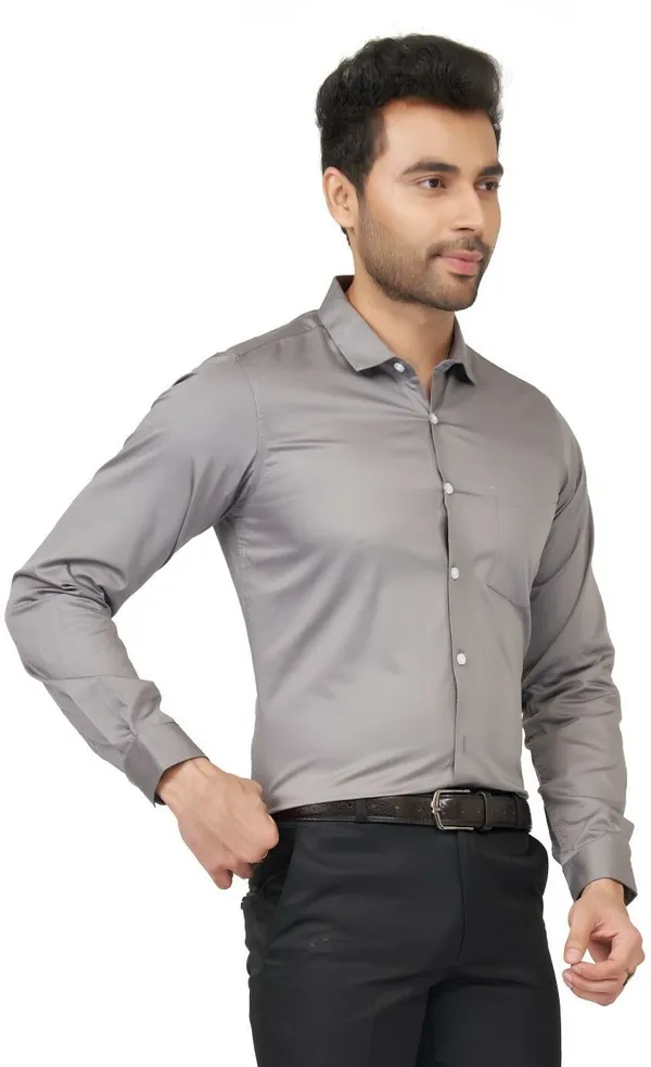 Grey_Satin_Solid_Shirt_For_Men