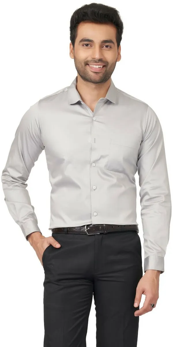 Grey_Satin_Solid_Shirt_For_Men