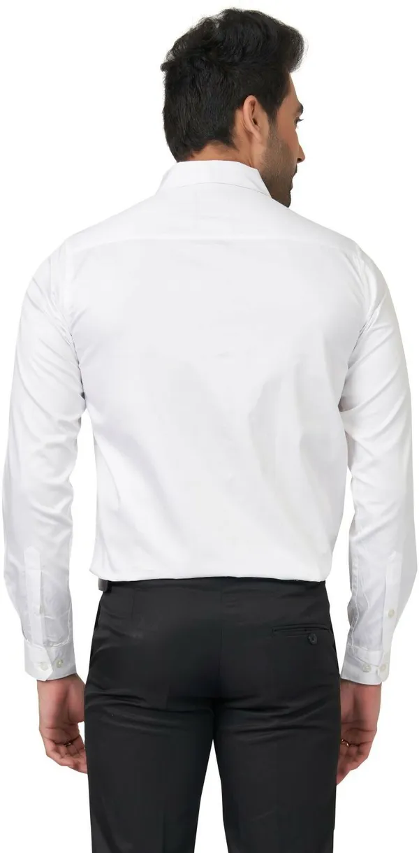 White_Satin_Solid_Shirt_For_Men