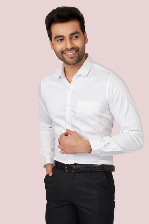 White_Satin_Solid_Shirt_For_Men