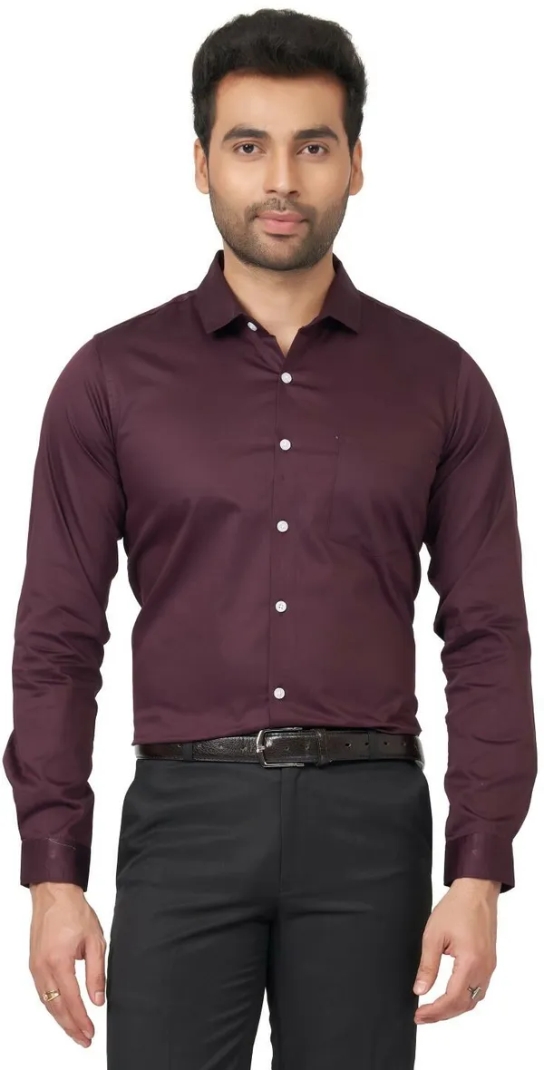 Brown_Satin_Solid_Shirt_For_Men