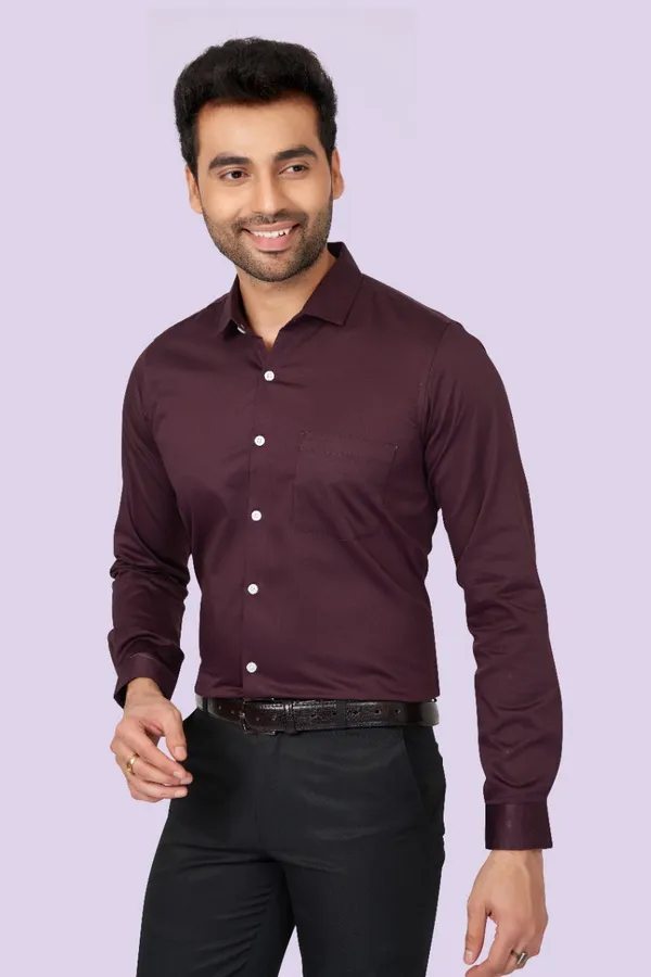 Brown_Satin_Solid_Shirt_For_Men