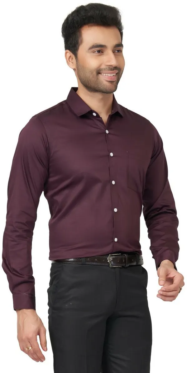 Brown_Satin_Solid_Shirt_For_Men