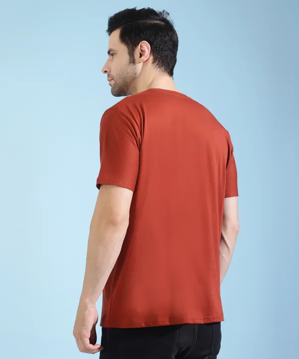 Brown_Cotton_Blend_Solid_T-Shirt_For_Men