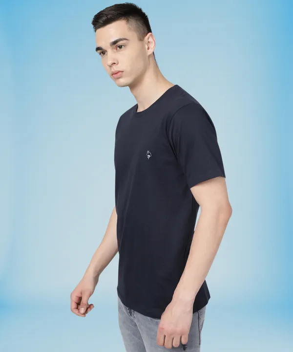 Dark_Blue_Cotton_Blend_Solid_T-Shirt_For_Men