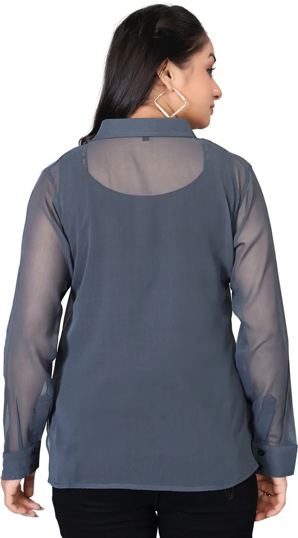 Grey_Georgette_Solid_Shirt_For_Women