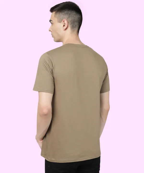 Brown_Cotton_Blend_Solid_T-Shirt_For_Men