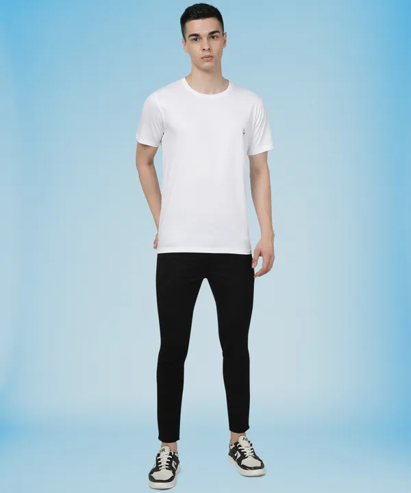 White_Cotton_Blend_Solid_T-Shirt_For_Men