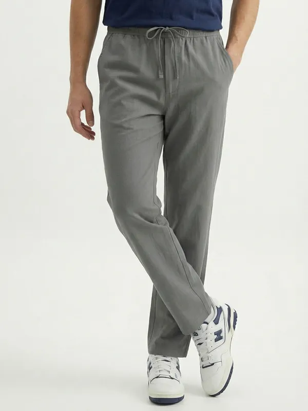 Men'S_Grey_Drawstring_Casual_Pants