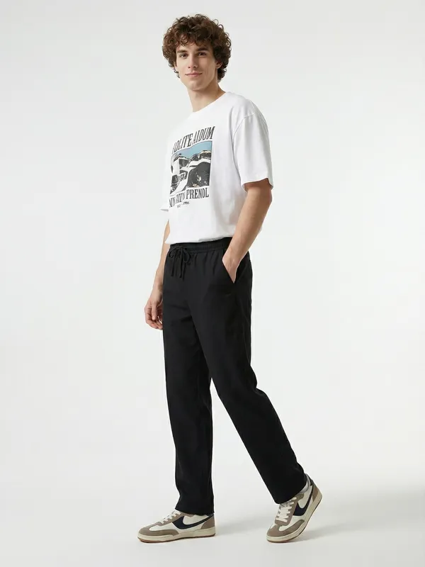 Men'S_Black_Straight_And_Olive_Green_Fit_Drawstring_Casual_Pants_(Pack_Of_2)