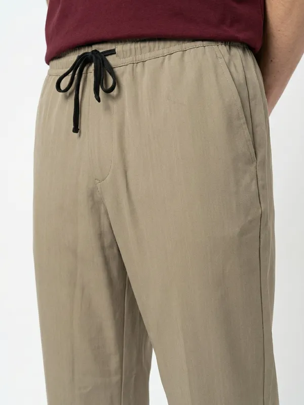 Men'S_Beige_Drawstring_Casual_Pants