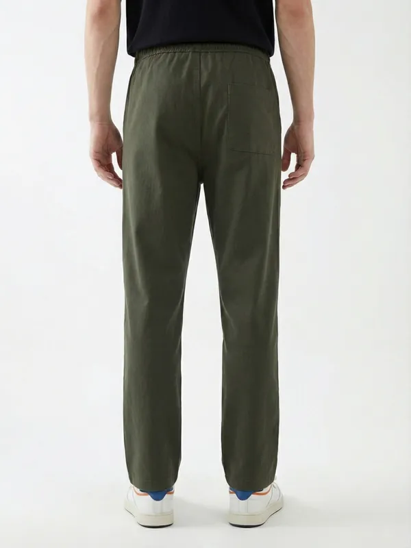 Men'S_Olive_Green_Drawstring_Casual_Pants