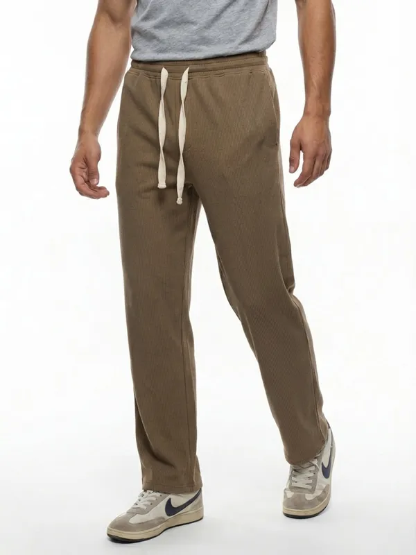 Men'S_Olive_Green_Corduroy_Drawstring_Track_Pants