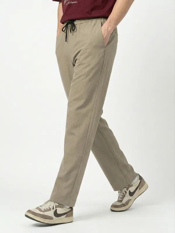 Men'S_Beige_Drawstring_Casual_Pants