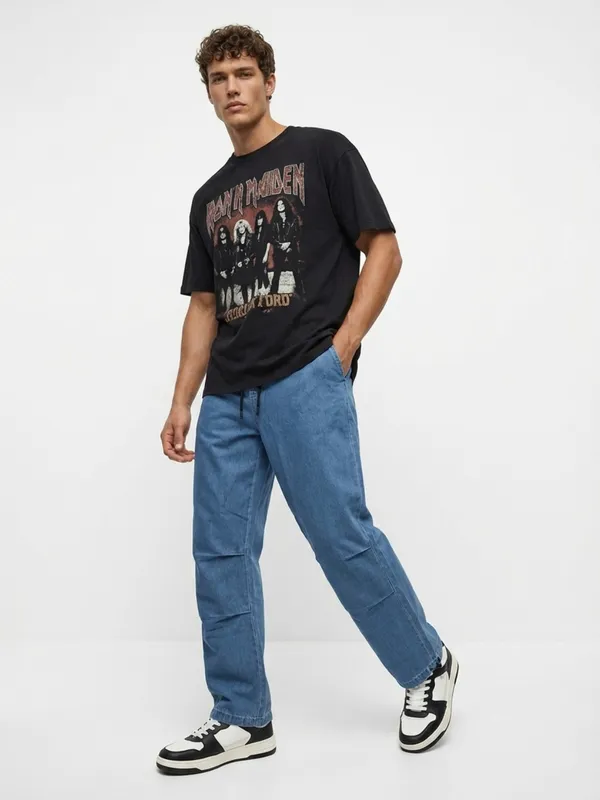 Men'S_Light_Blue_Denim_Drawstring_Joggers