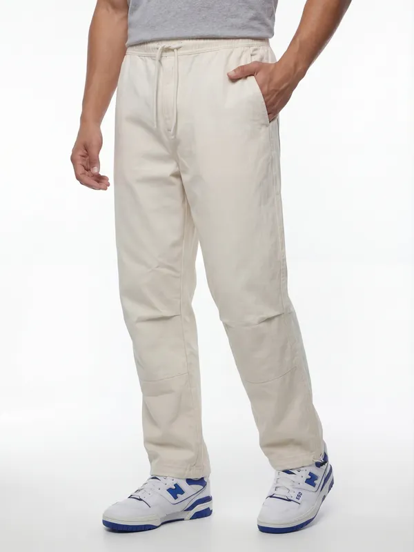Men'S_Beige_Relaxed_Fit_Drawstring_Joggers