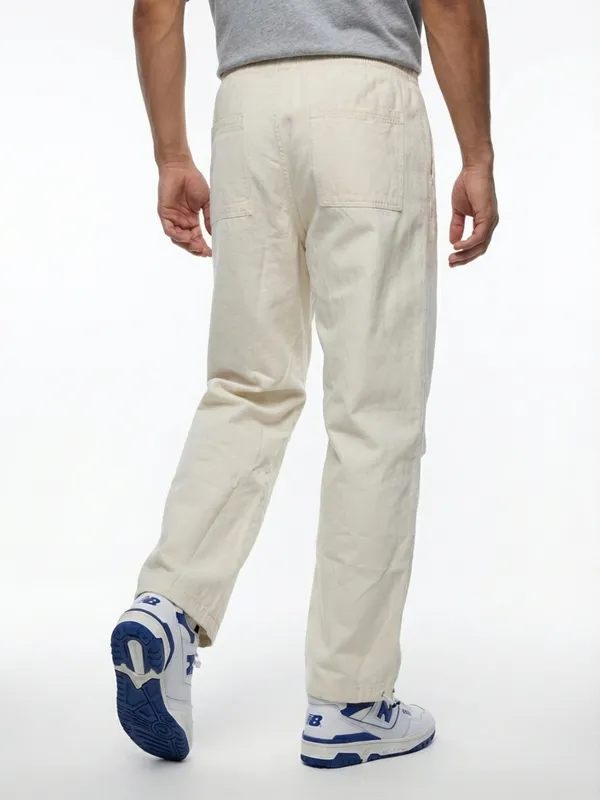 Men'S_Beige_Relaxed_Fit_Drawstring_Joggers