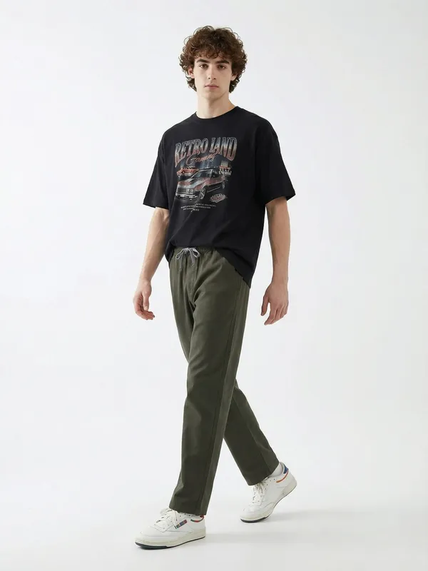 Men'S_Olive_Green_Drawstring_Casual_Pants