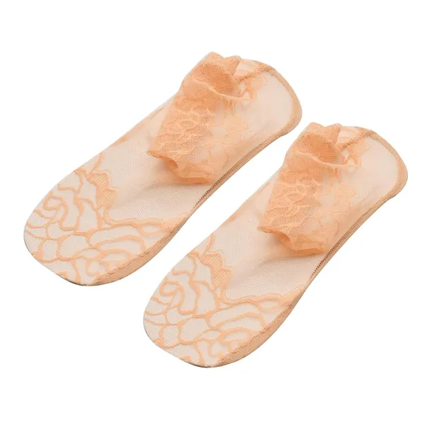 Beige_Transparent_Ankle_Length_Cotton_Net_Socks_For_Women