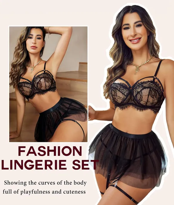 Black_Premium_Babydoll_Bra_And_Skirt_Lingerie_Set_For_Women