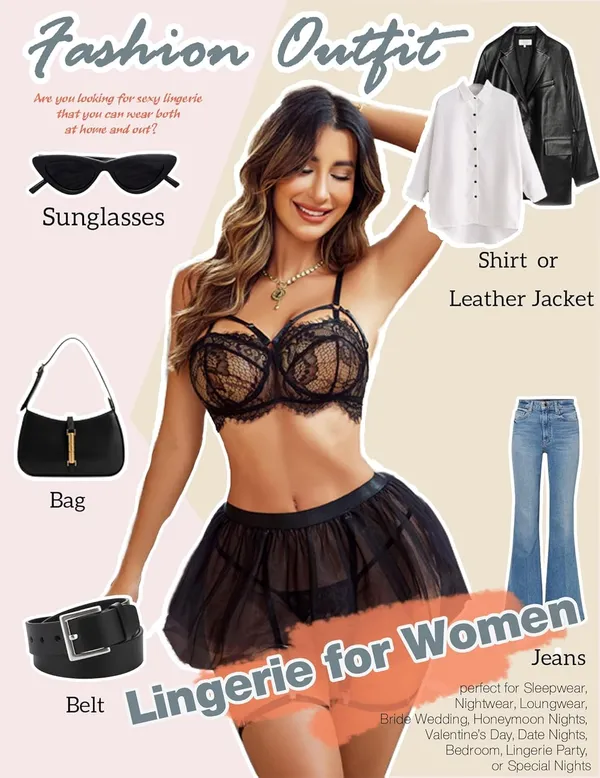 Black_Premium_Babydoll_Bra_And_Skirt_Lingerie_Set_For_Women