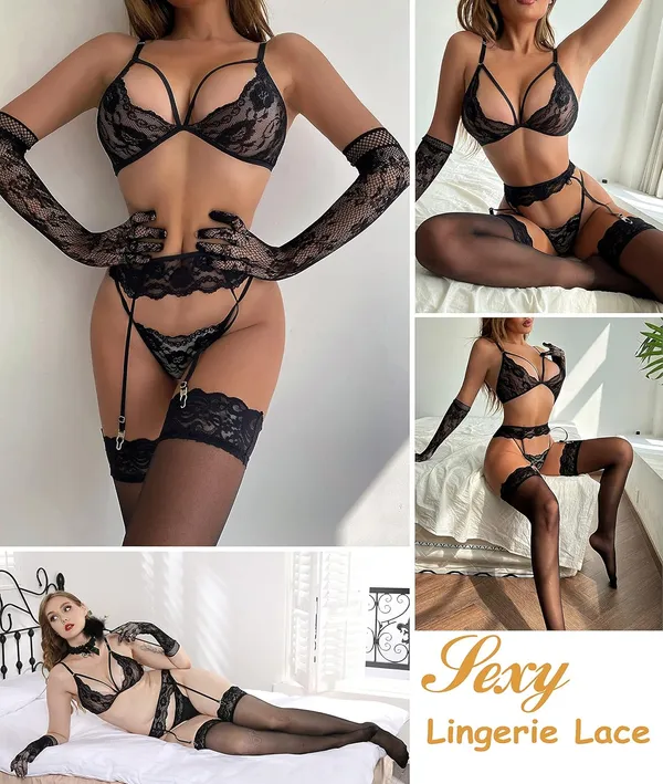 Black_Special_Night_Bra_Panty,_G-Thong_And_Garter_Belt_For_Women