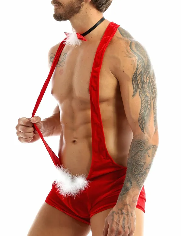 Multicolor_V_Neck_Chemise_Halter_Mesh_Nightwear_Babydoll_For_Men