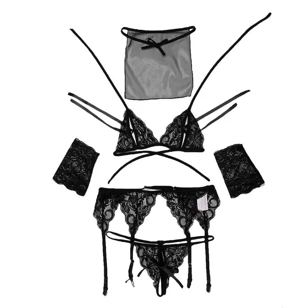 Dark_Black_Sheer_Lingerie_Bra,_Panty_With_Mask_And_Gloves_Set_For_Women