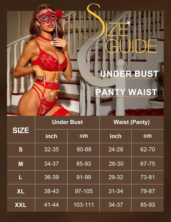 Dark_Red_Babydoll_Bodysuit_With_Garter_Belts_For_Honeymoon_Couple_For_Women
