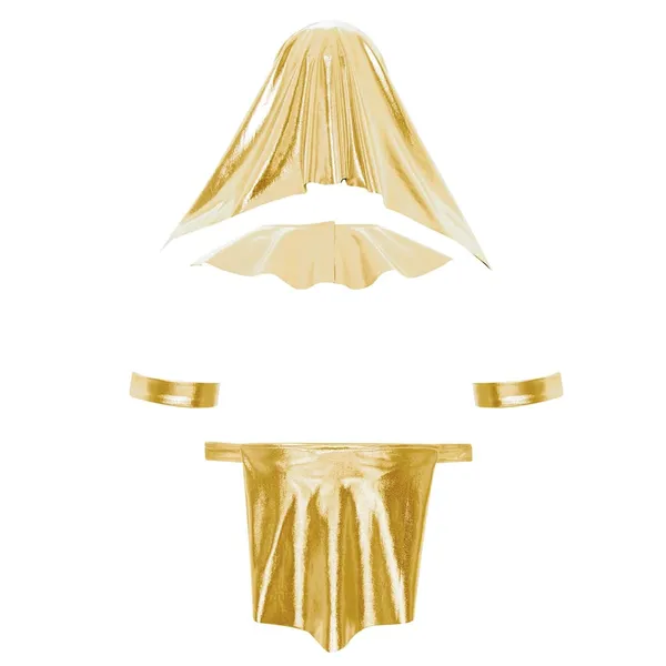Gold_Greece_Style_Faux_Leather_Babydoll_Bikini_Lingerie_Set_With_Hat_And_Thong_For_Men