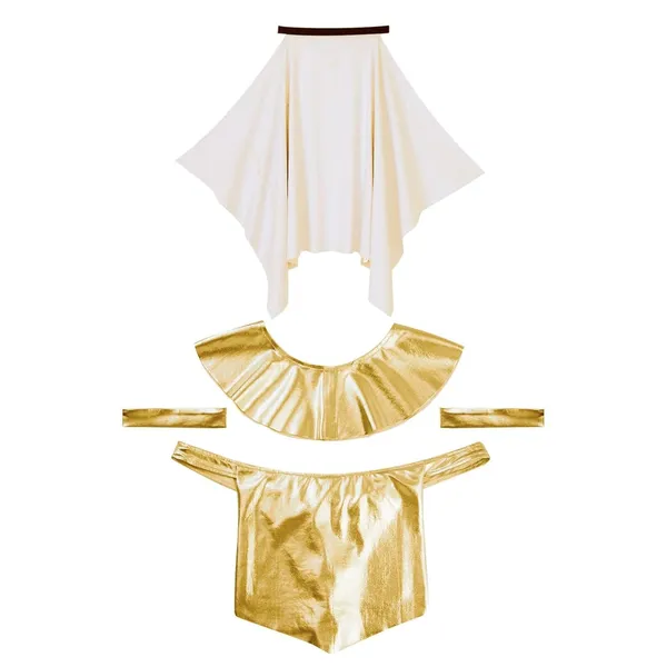 Gold_Greece_Style_Faux_Leather_Babydoll_Bikini_Lingerie_Set_With_Hat_And_Thong_For_Men