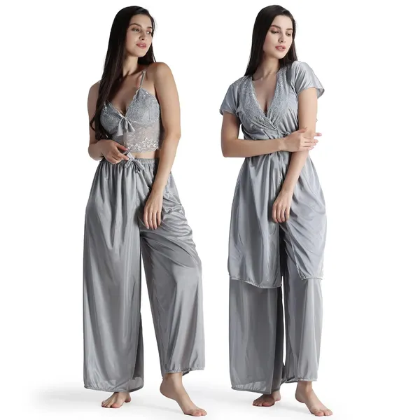 Grey_Satin_Kimono_Robes_For_Women