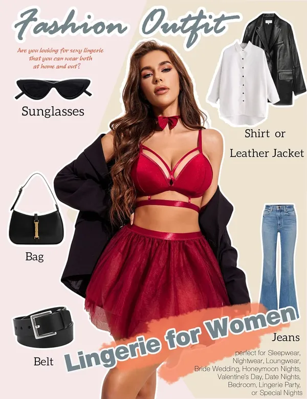 Maroon_Mesh_Babydoll_Bikini_Skirt_Bra_For_Women
